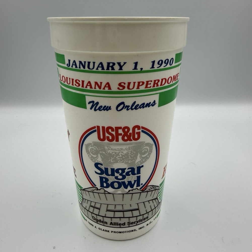 Set 4 1990 Sugar Bowl Alabama Miami Plastic Stadium Cups Superdome